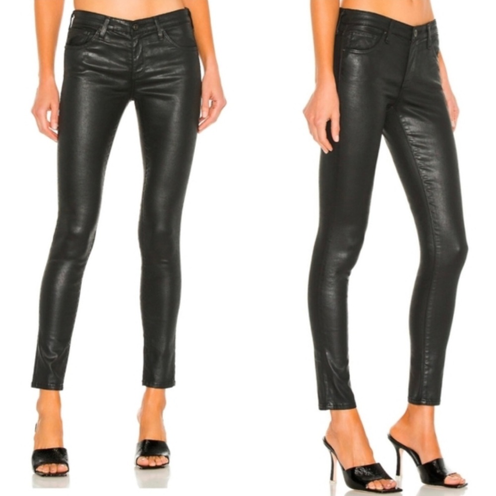 AG Adriano Goldschmied The Legging Super Skinny Fit Wax Coated Pants